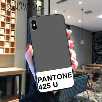 Caliente Pantone Black TPU Soft Silicone Phone Case Cover For iPhone 8 7 6 6S Plus X XS MAX 5 5S SE XR 11 11pro promax Coque